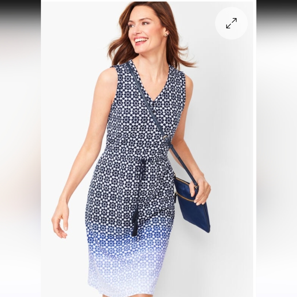 T by TALBOTS Ombre Geometric Design Sleeveless Dress‎ Size P
